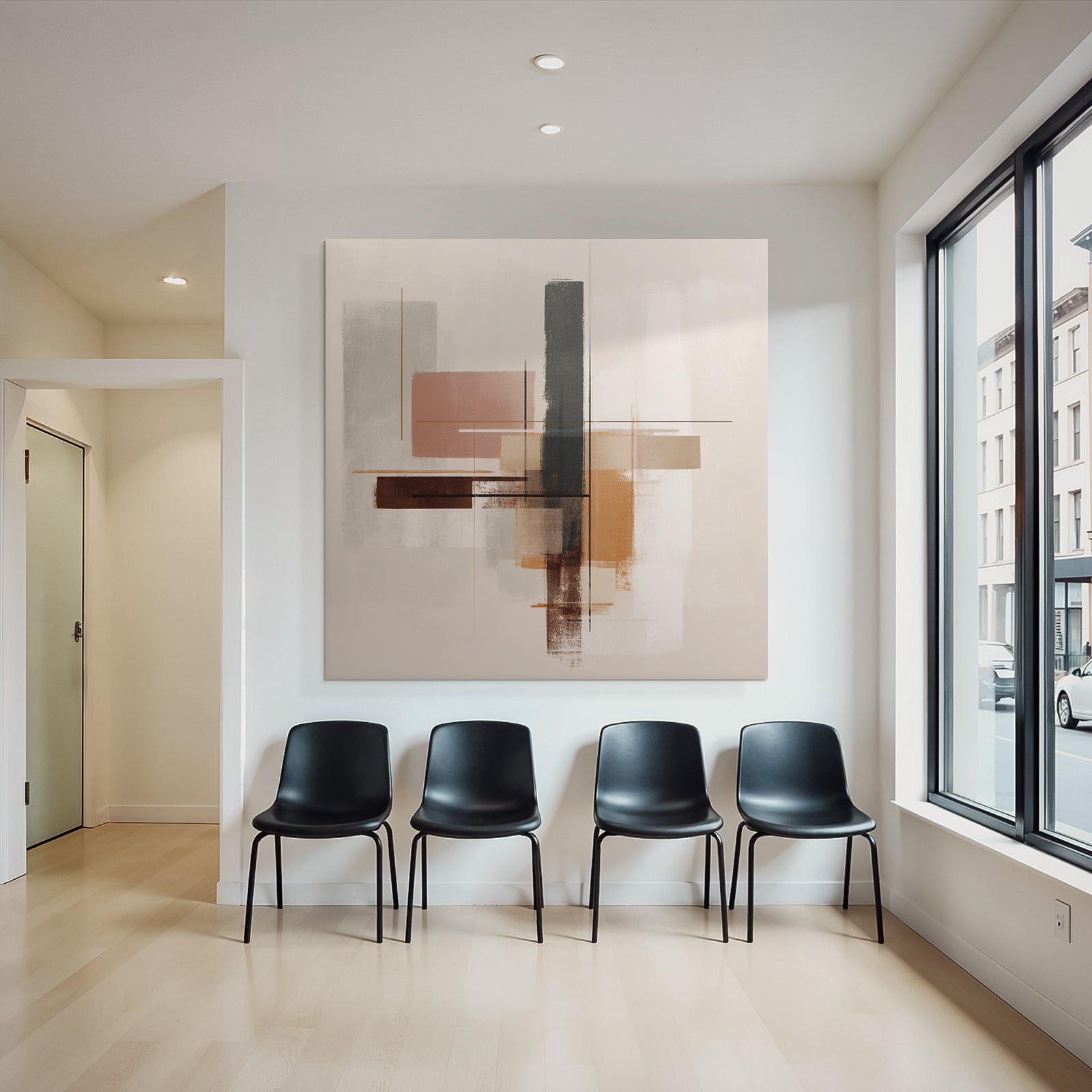 Abstract Art Geometric Shapes Warm and Neutral Colors