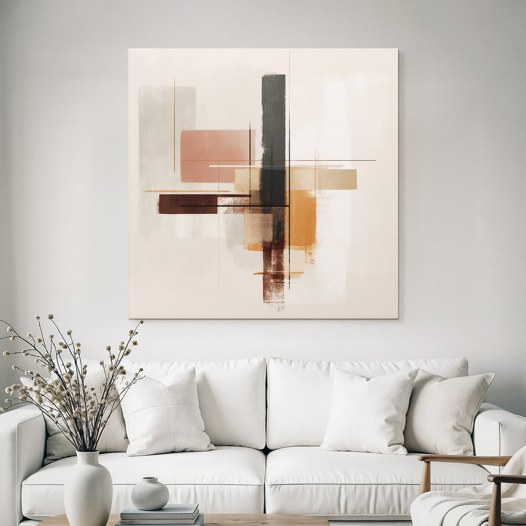 Abstract Art Geometric Shapes Warm and Neutral Colors