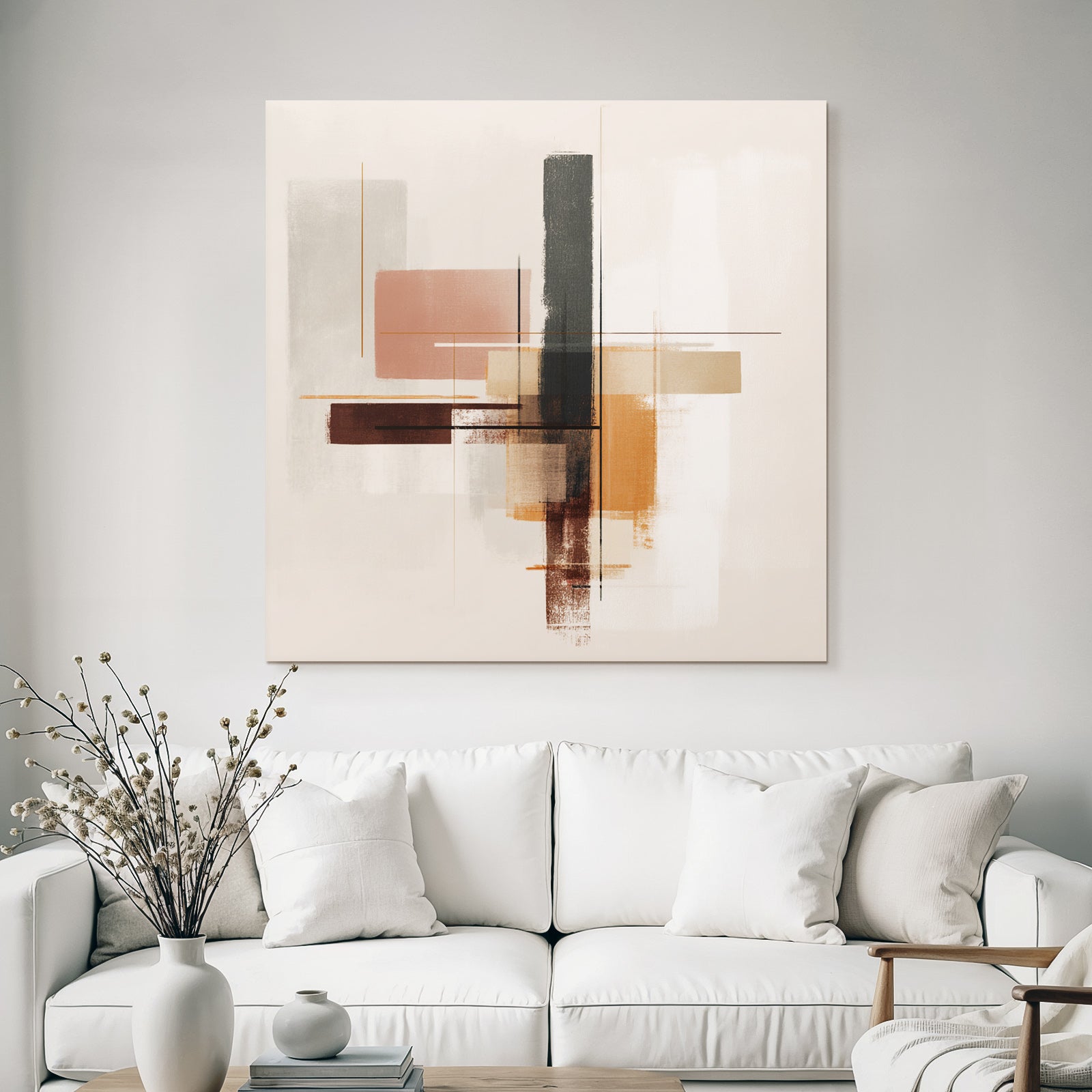 Abstract Art Geometric Shapes Warm and Neutral Colors