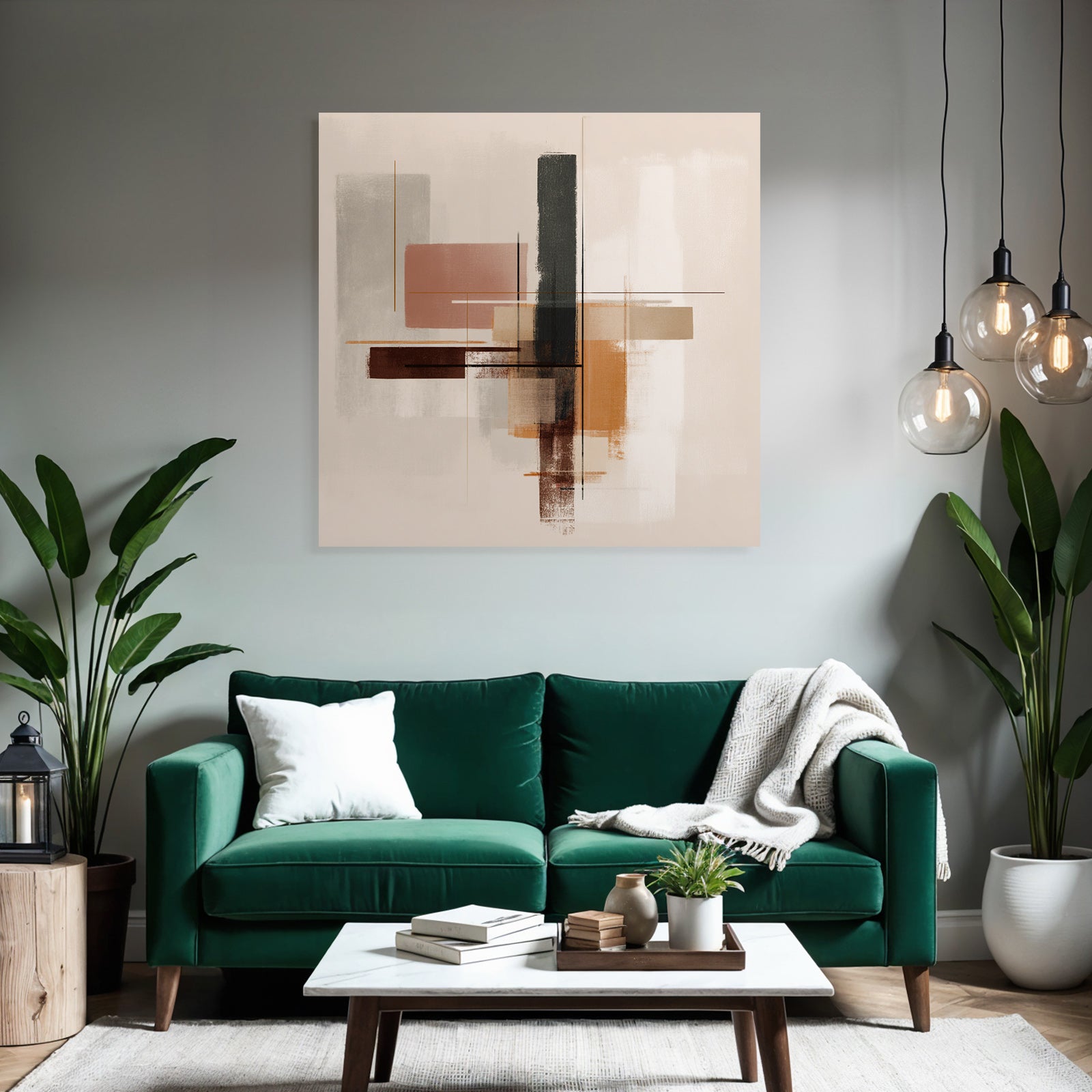 Abstract Art Geometric Shapes Warm and Neutral Colors
