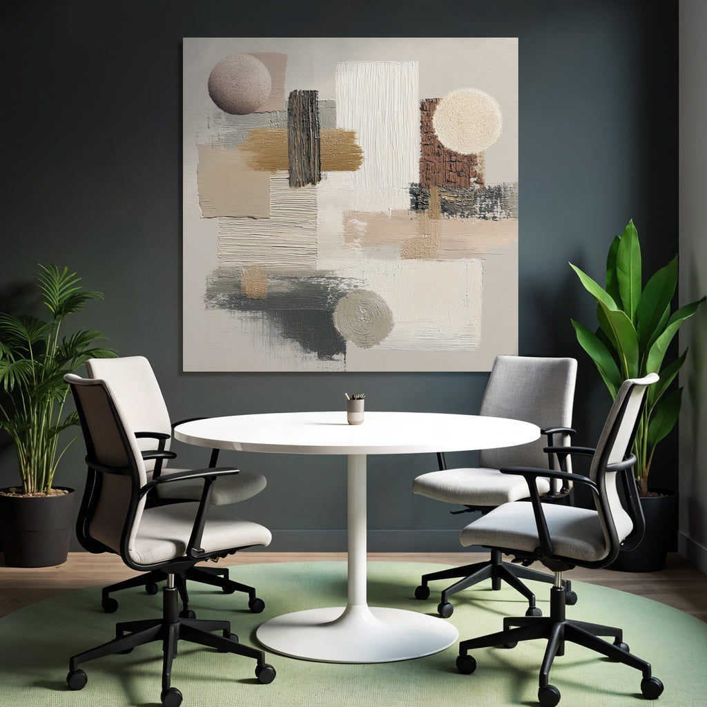 Abstract Art Textures Shapes Neutral Colors Background