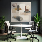 Abstract Art Textures Shapes Neutral Colors Background