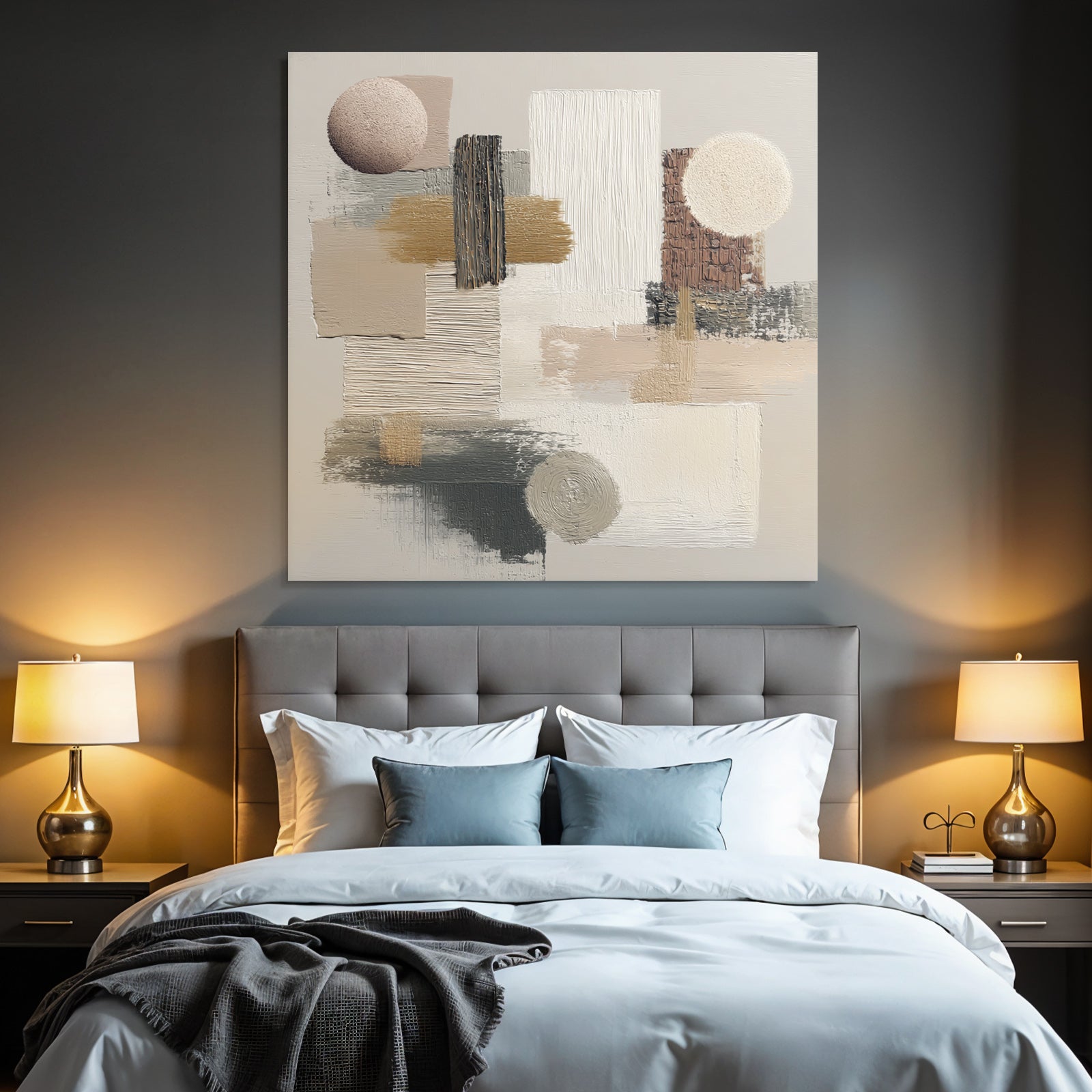 Abstract Art Textures Shapes Neutral Colors Background