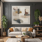 Abstract Art Textures Shapes Neutral Colors Background
