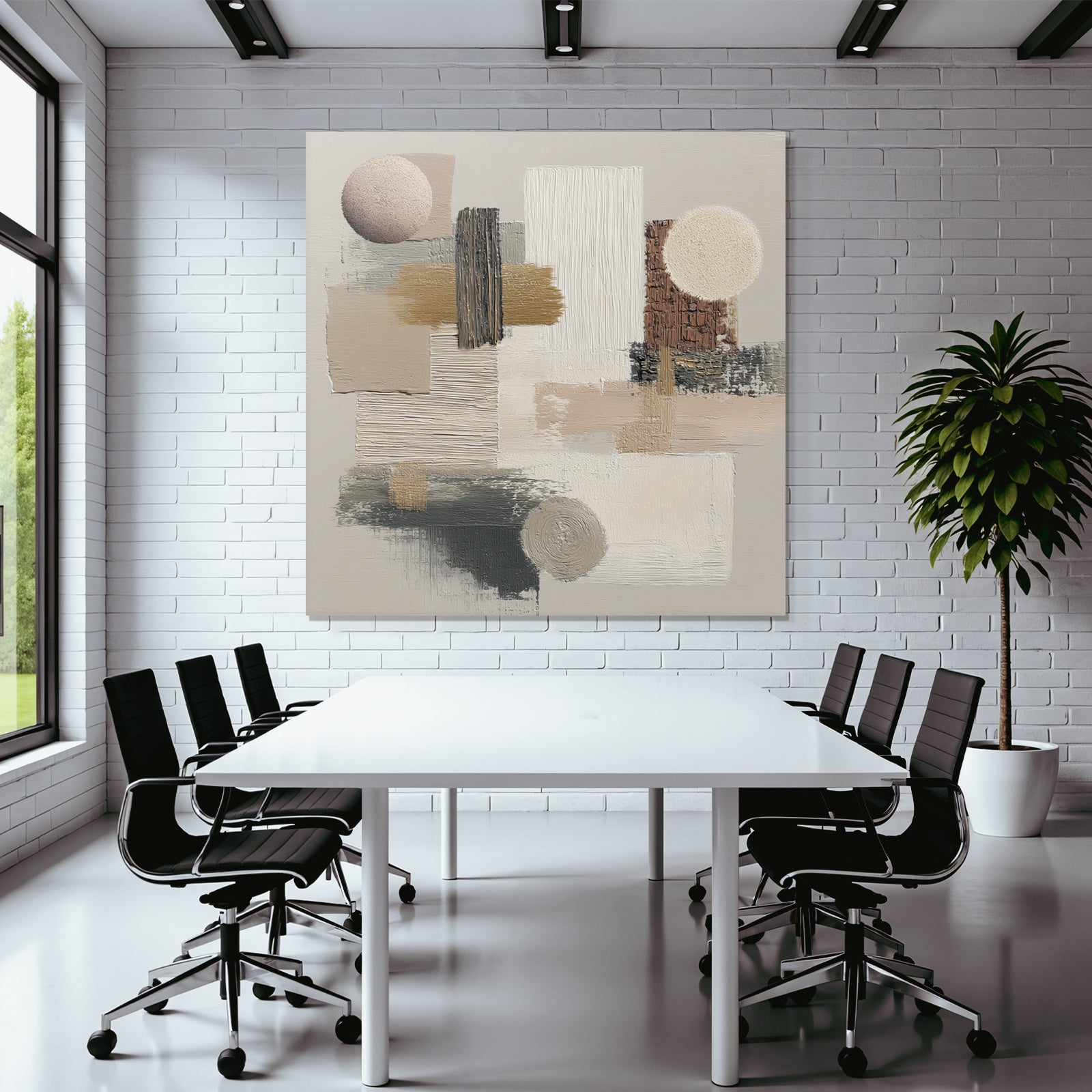 Abstract Art Textures Shapes Neutral Colors Background