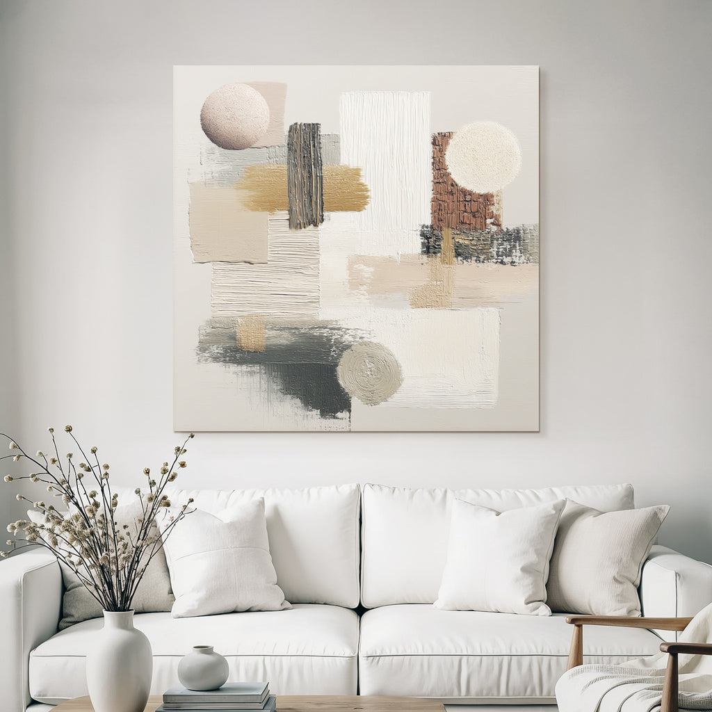 Abstract Art Textures Shapes Neutral Colors Background