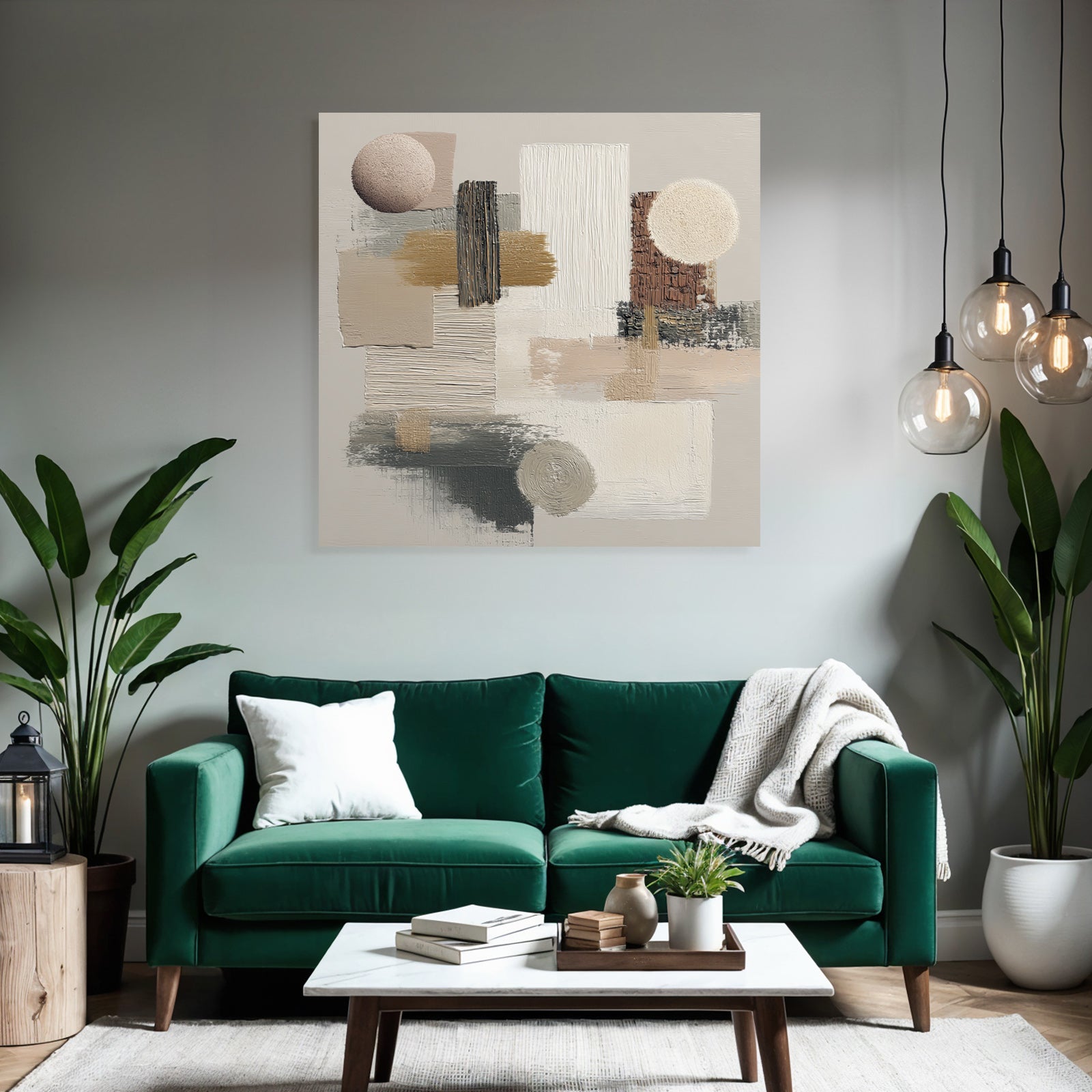 Abstract Art Textures Shapes Neutral Colors Background