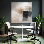 Abstract Art Soft Brush Strokes Neutral Colors Beige Black Gray