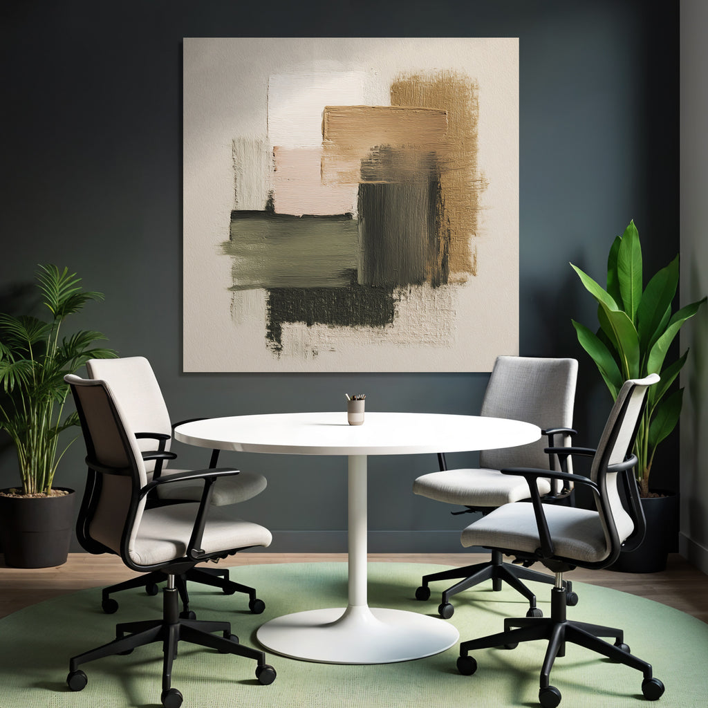 Abstract painting Geometric shapes Neutral colors