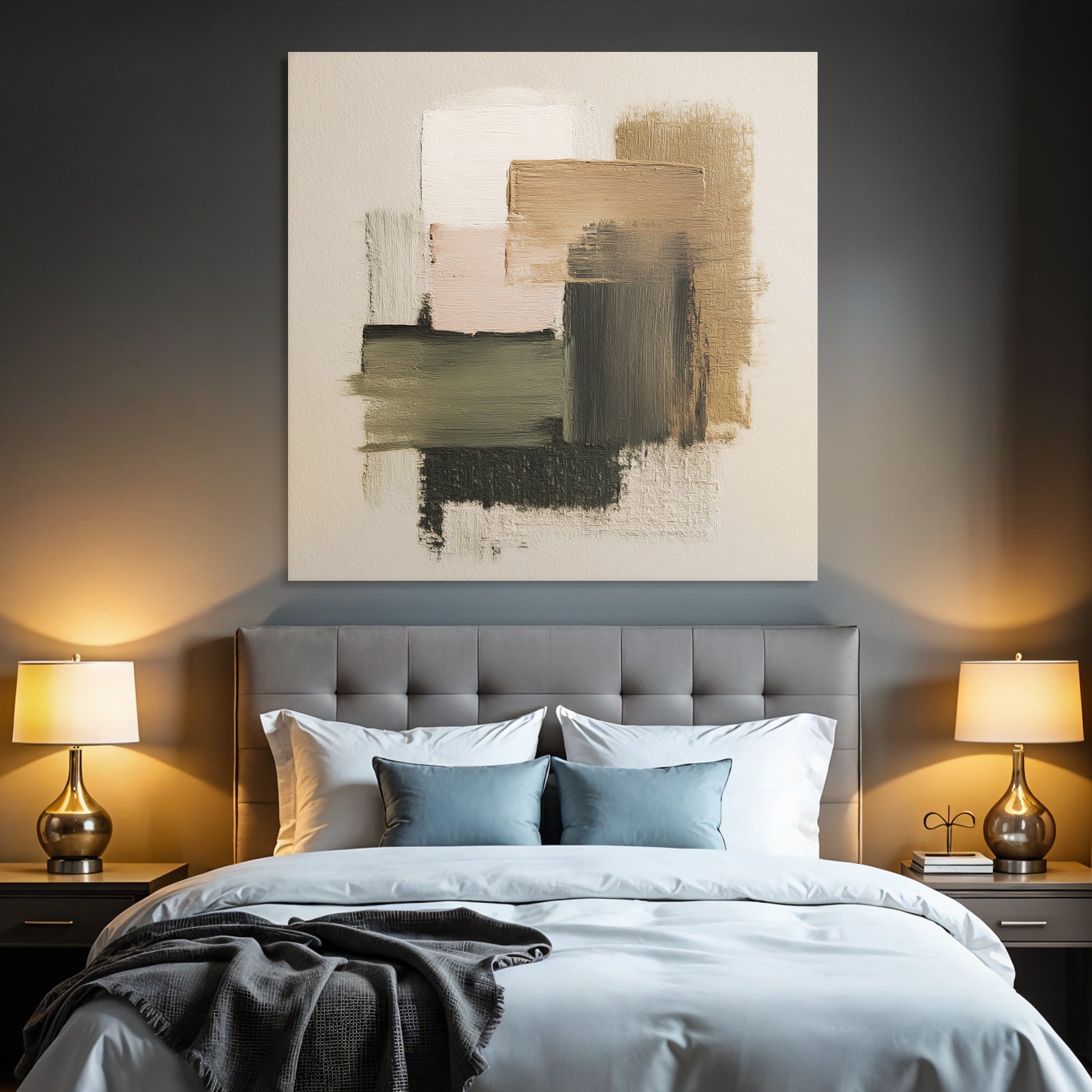 Abstrakte Malerei Geometrische Formen Neutrale Farben