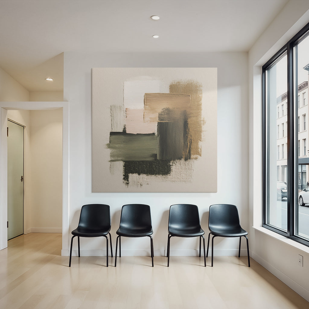 Abstract painting Geometric shapes Neutral colors