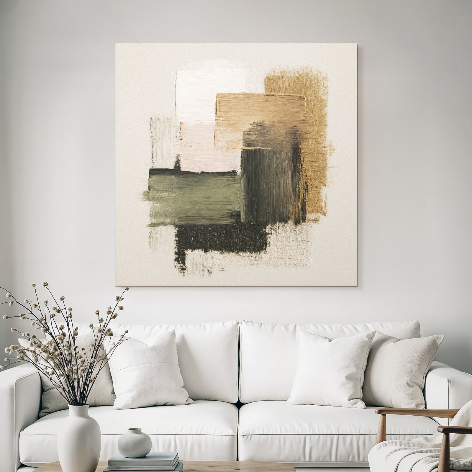 Abstrakte Malerei Geometrische Formen Neutrale Farben
