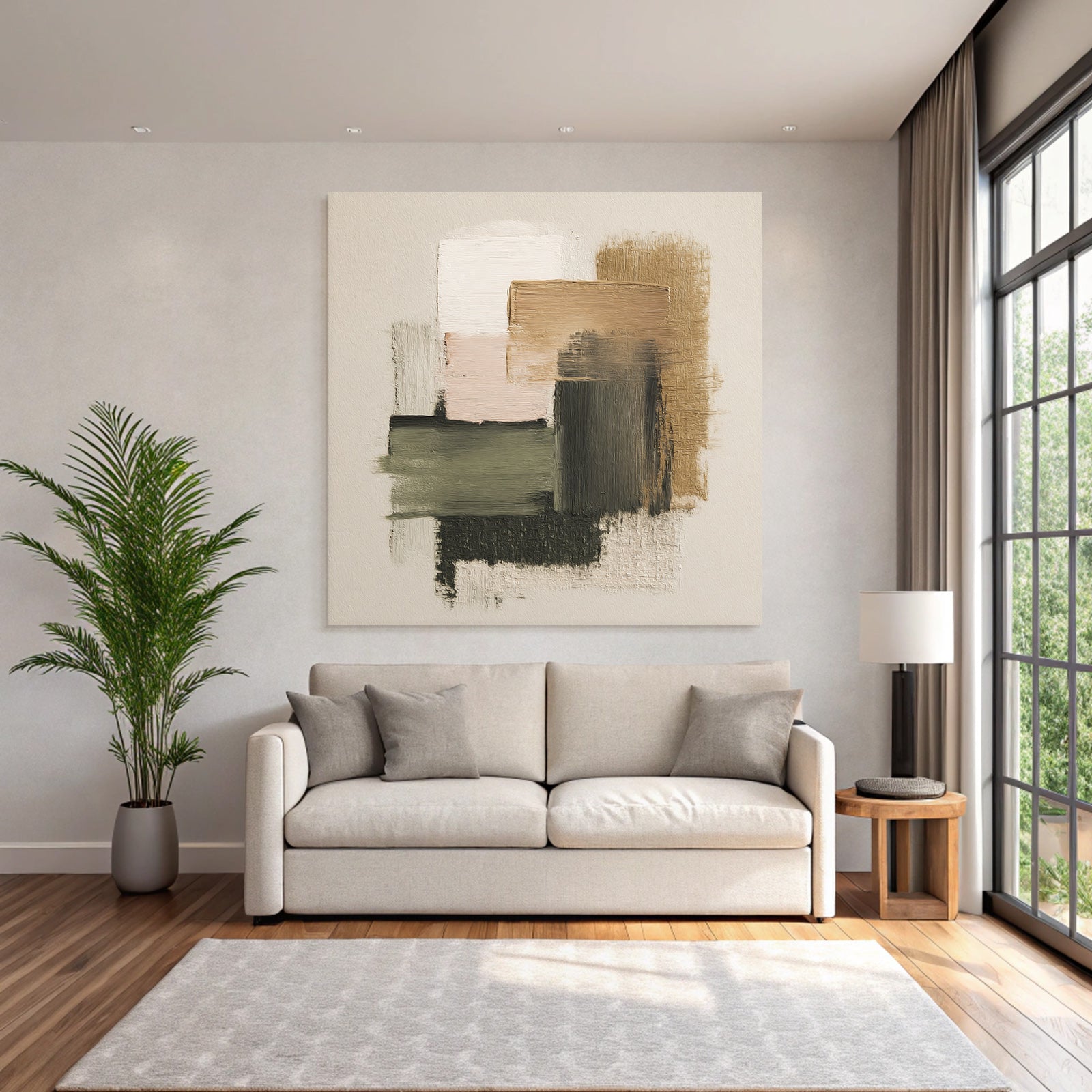 Abstrakte Malerei Geometrische Formen Neutrale Farben