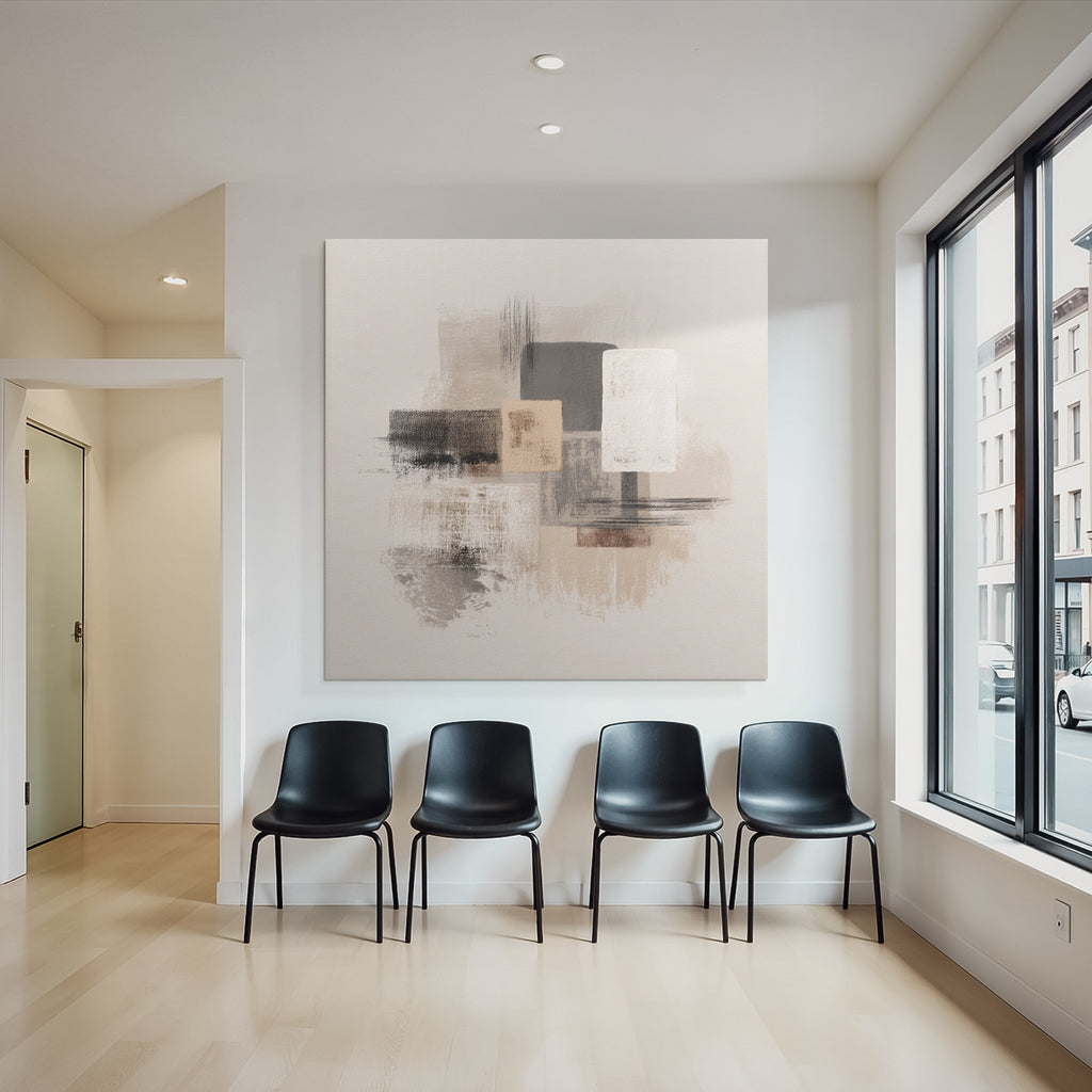 Abstract painting Geometric shapes Neutral tones