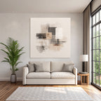Abstract painting Geometric shapes Neutral tones