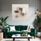 Abstract painting Geometric shapes Neutral tones