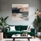 Abstract Painting Soft Brushstrokes Blue Beige Pink