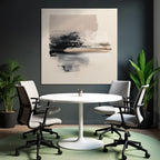 Abstract Painting Black Beige Gray