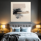 Abstract Painting Black Beige Gray