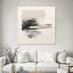 Abstract Painting Black Beige Gray