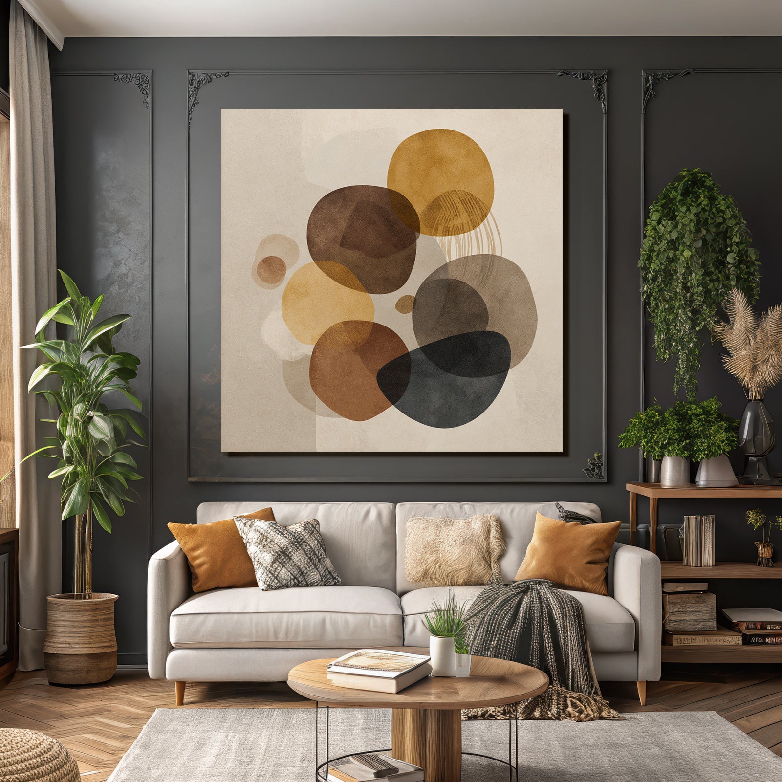 Abstract design Intersecting shapes Earth tones