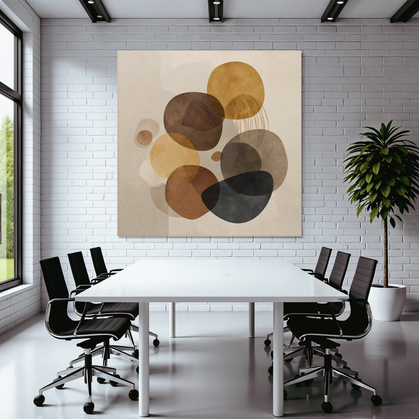 Abstract design Intersecting shapes Earth tones
