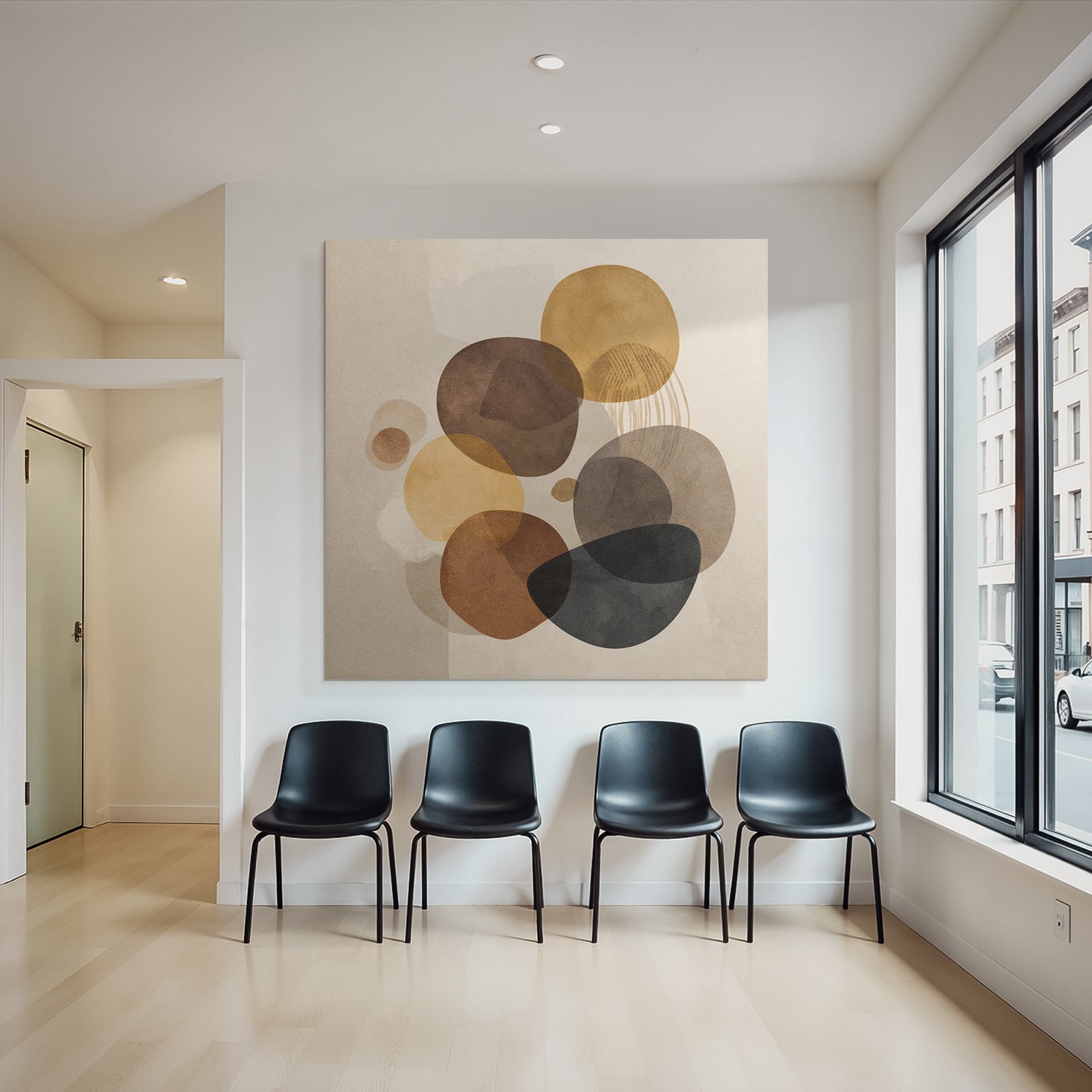 Abstract design Intersecting shapes Earth tones