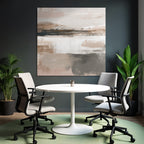 Abstract Painting Beige Grey Peach