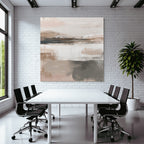 Abstract Painting Beige Grey Peach