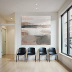 Abstract Painting Beige Grey Peach