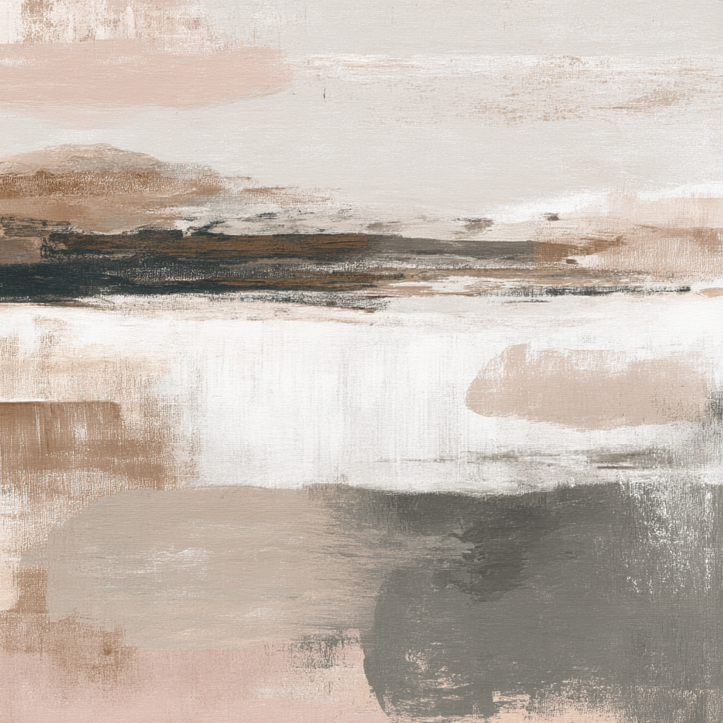 Abstraktes Gemaelde Beige Grau Peach | Japandi | Einrichtungsstile
