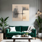 Abstraktes Gemaelde Mit Grautoenen Beige Und Gold