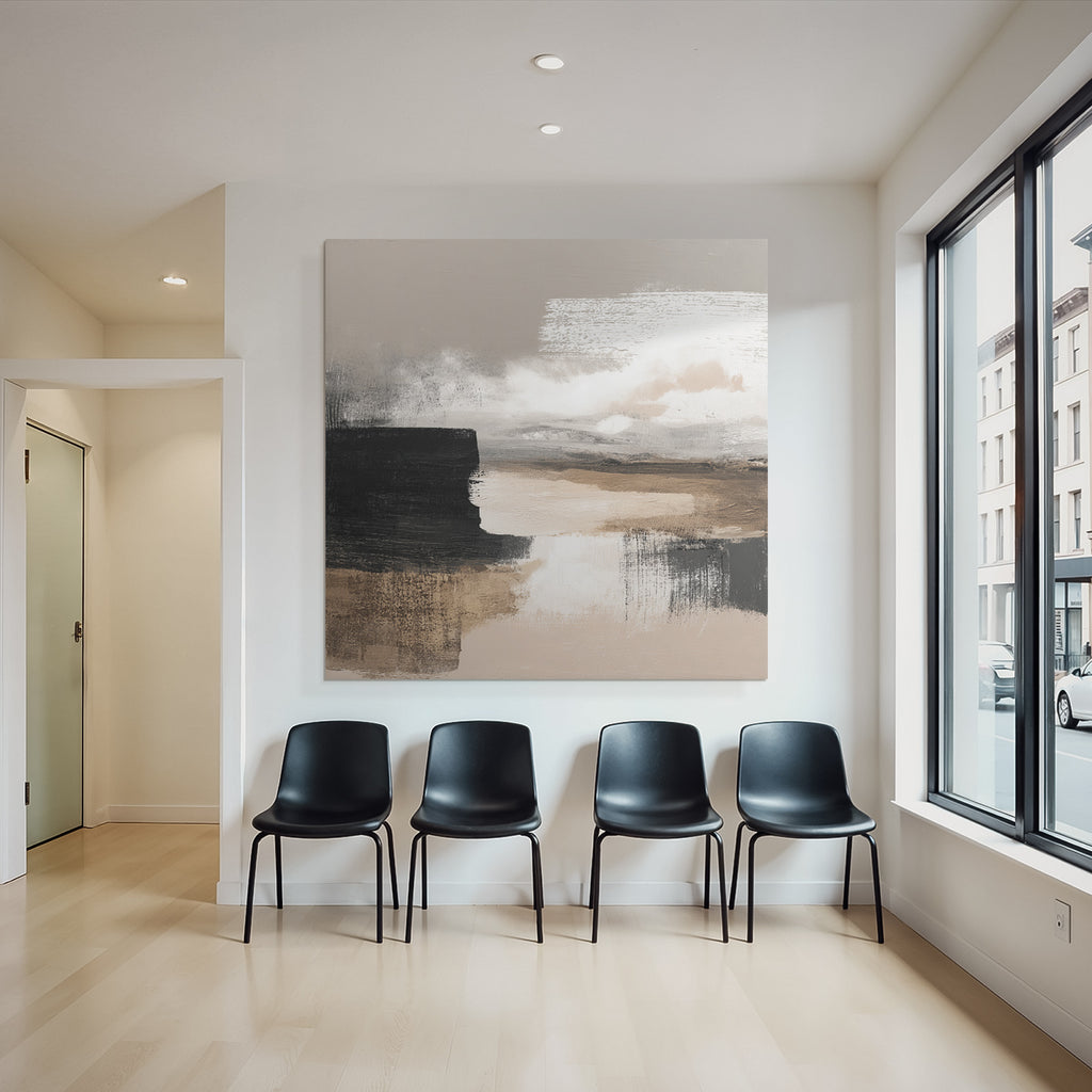 Abstract painting neutral tones