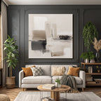 Abstract Painting Nuvene Black Brush Strokes Minimalist