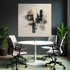Abstraktes Kunstwerk Geometrische Formen Schwarz Beige Grau Texturen