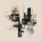 Abstraktes Kunstwerk Geometrische Formen Schwarz Beige Grau Texturen | Japandi | Einrichtungsstile