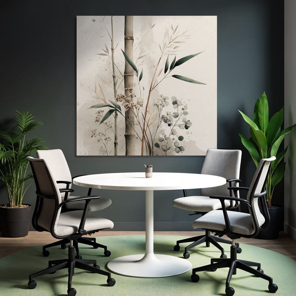 Artistic Bamboo Watercolor Decorative Plants Image