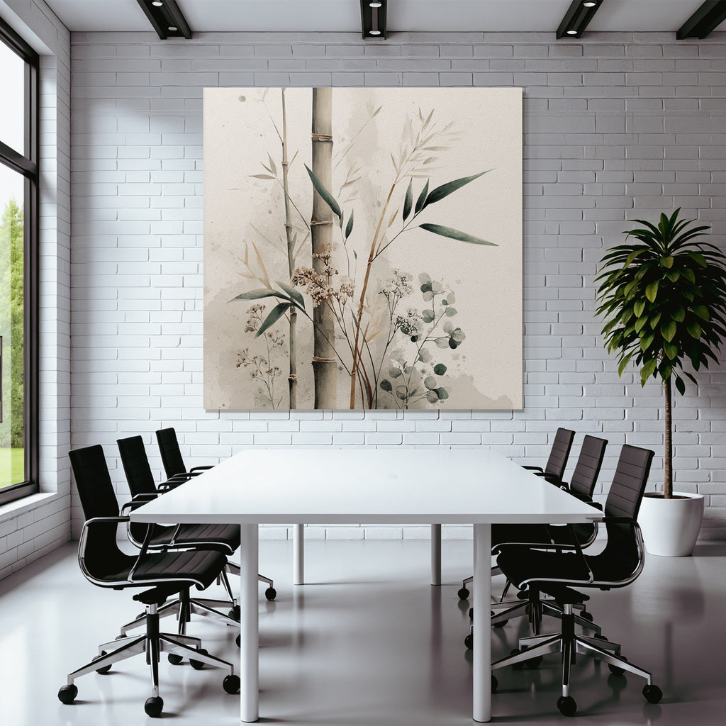 Artistic Bamboo Watercolor Decorative Plants Image