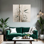 Artistic Bamboo Watercolor Decorative Plants Image