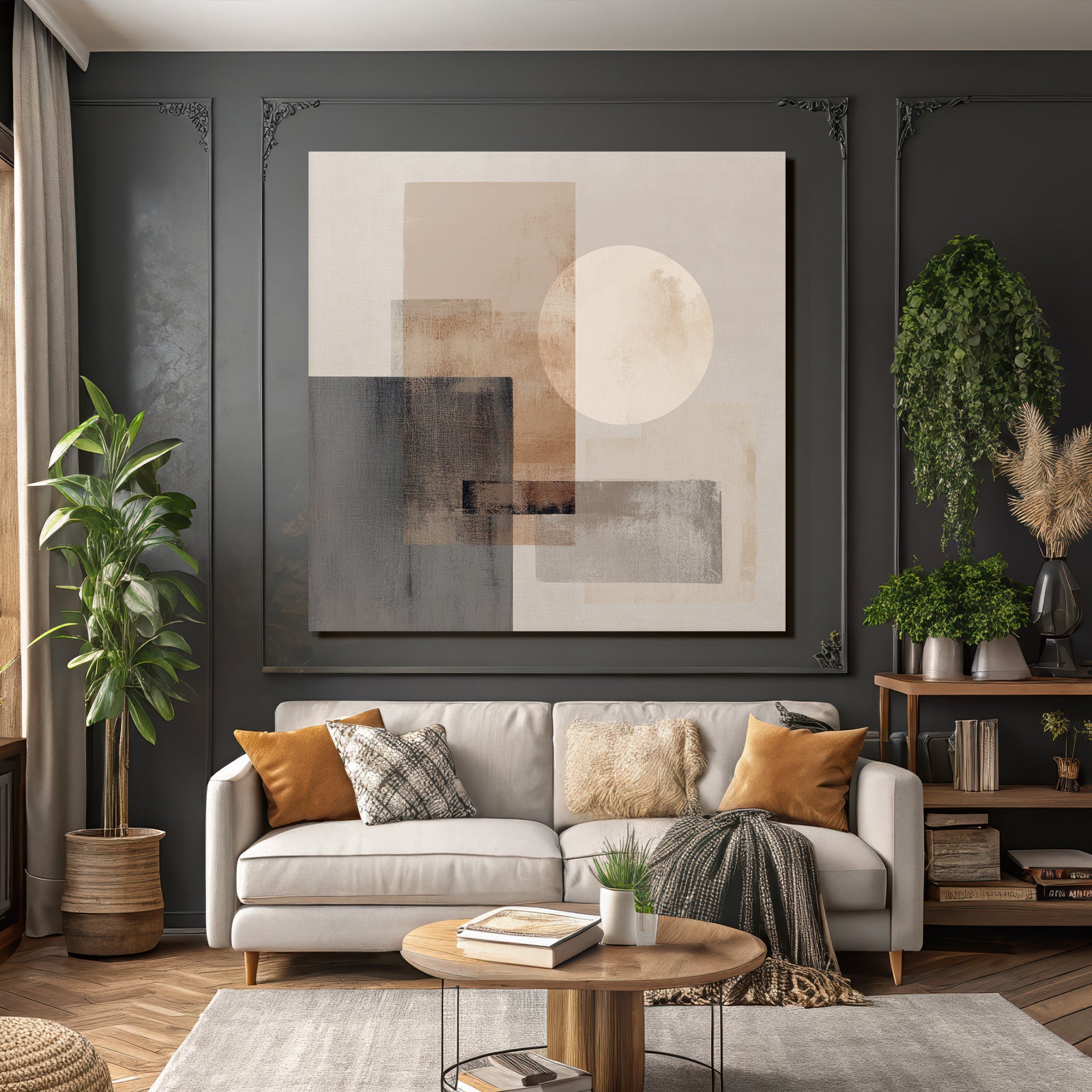 Geometrische Formen Kreis Abstrakt Erdtoene