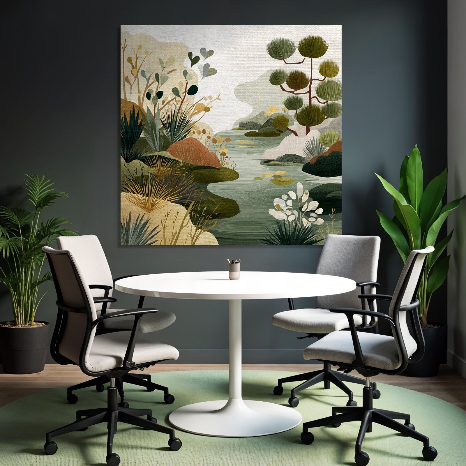 Natural Landscape Illustration Earthy Tones And Texture