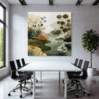 Natural Landscape Illustration Earthy Tones And Texture