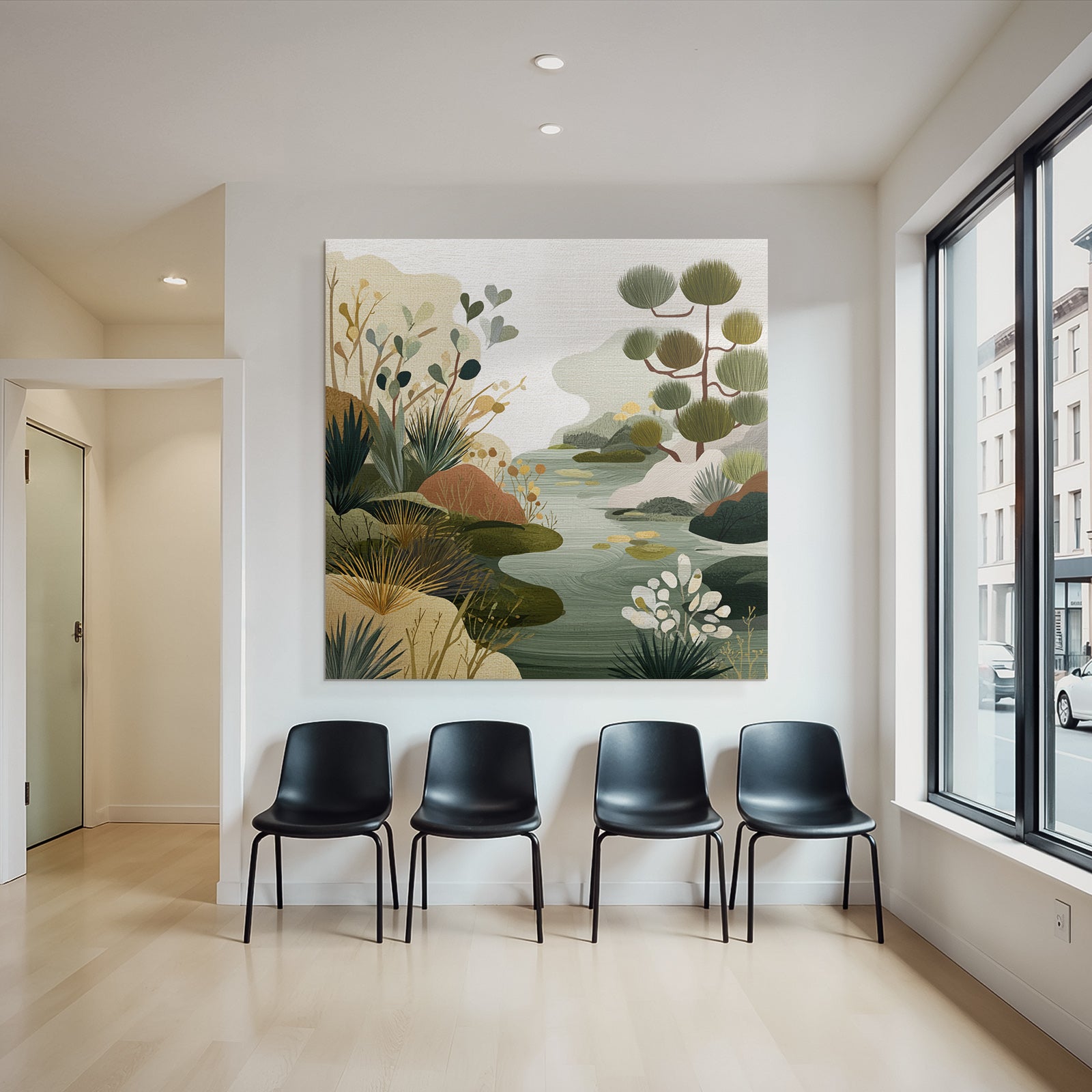Natural Landscape Illustration Earthy Tones And Texture