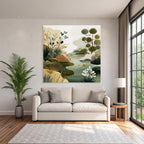 Natural Landscape Illustration Earthy Tones And Texture