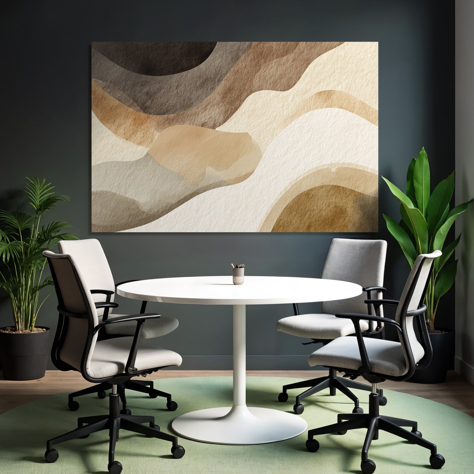 Abstraktes Aquarell Design Erdfarben