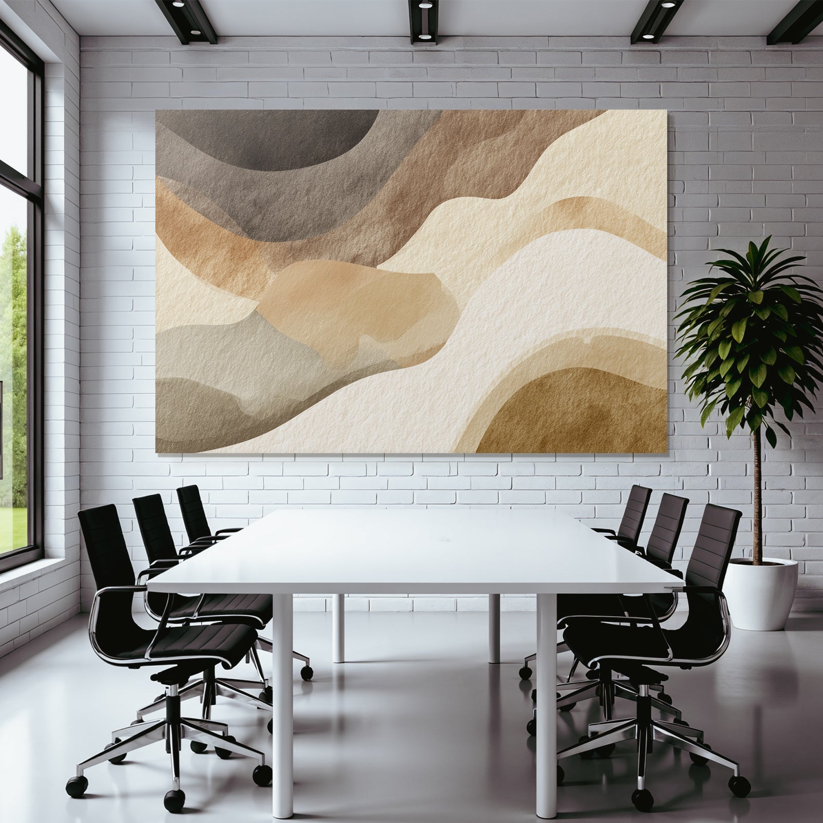 Abstraktes Aquarell Design Erdfarben