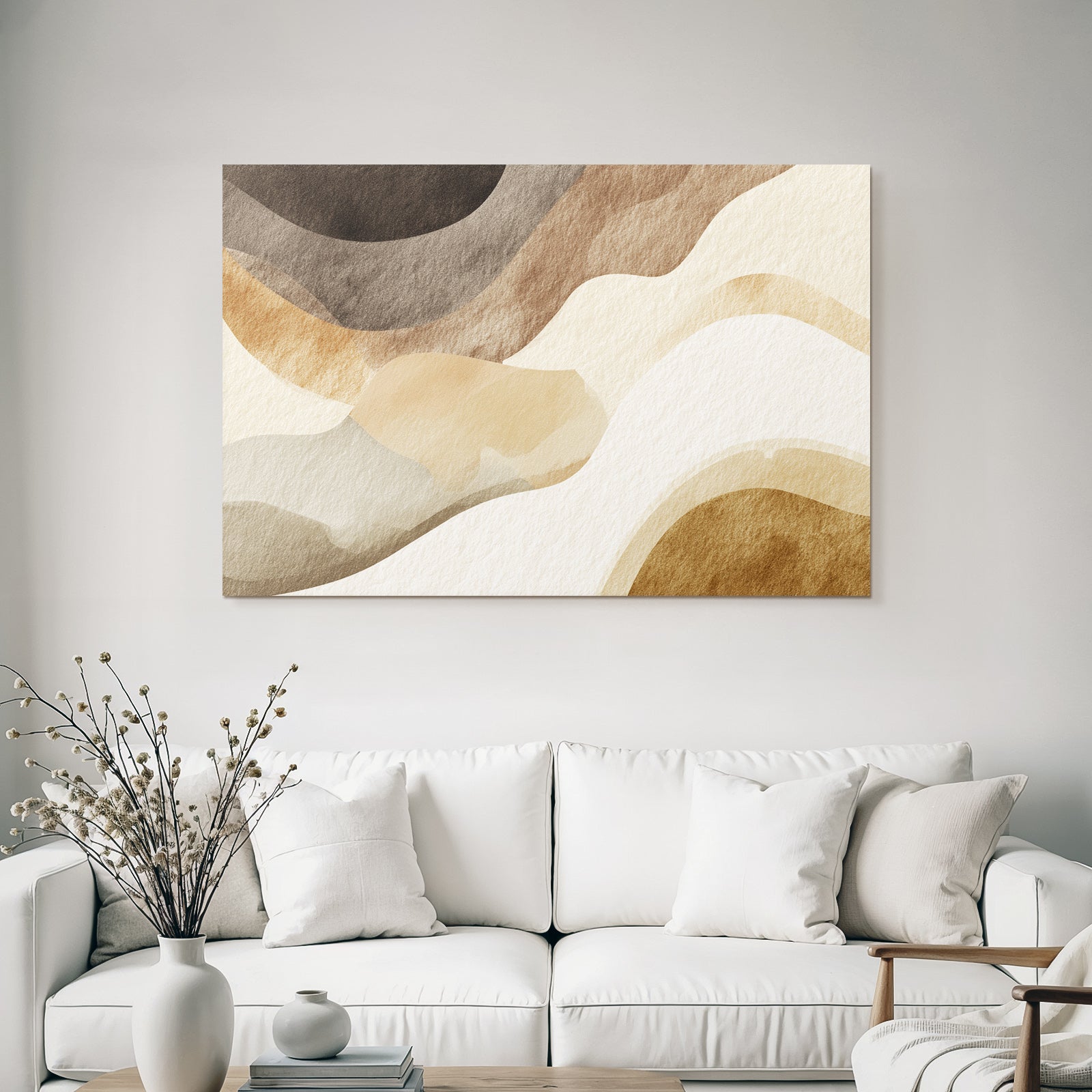 Abstraktes Aquarell Design Erdfarben