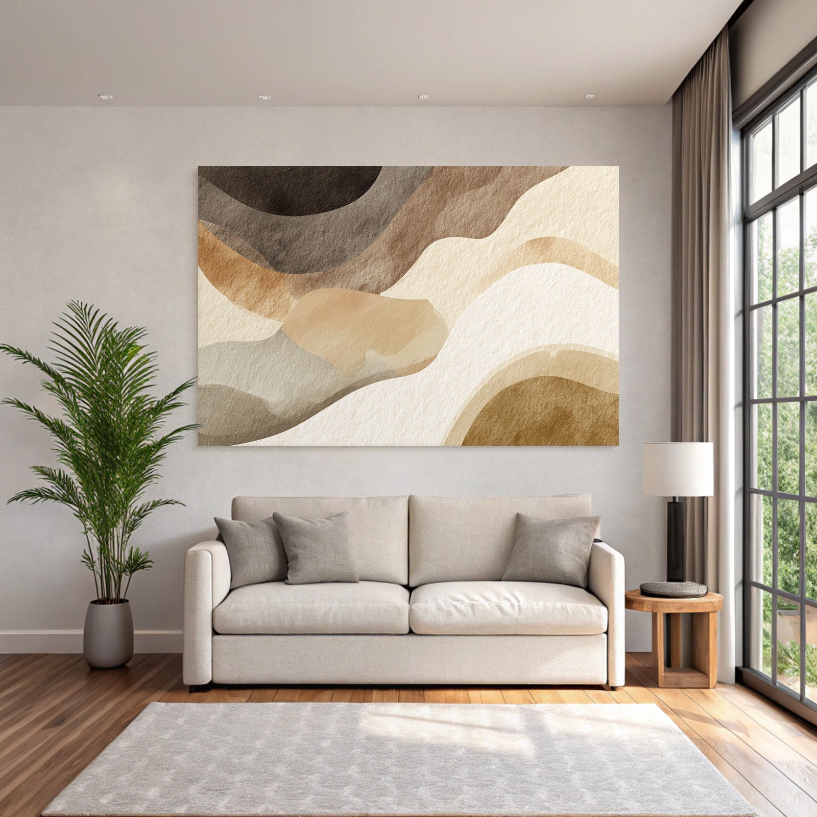 Abstraktes Aquarell Design Erdfarben