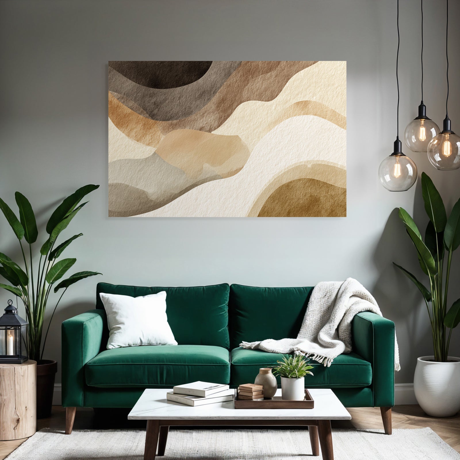 Abstraktes Aquarell Design Erdfarben