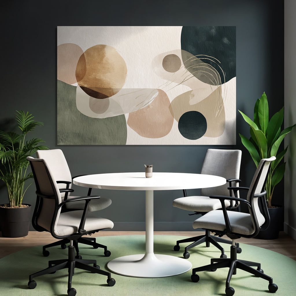 Abstract Artistic Composition Soft Earth Tones Shapes Colors